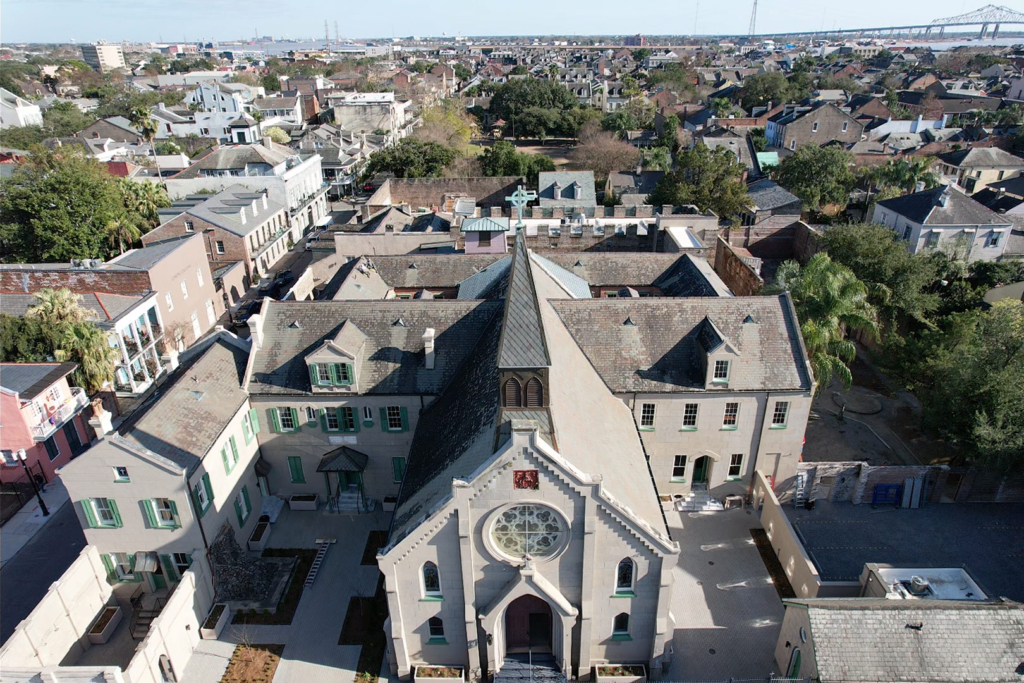 top new orleans luxury apartments convent lofts aerial view